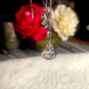 Genuine Swarovski Crystal Necklace Silver + Blue